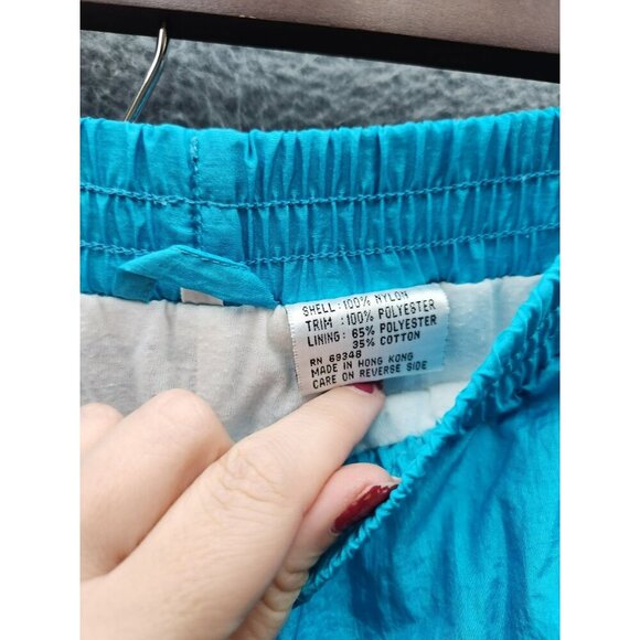 Vintage East West Nylon Track Suit S Turquoise & Gold Elastic Waist & Cuffs Full - Picture 7 of 10